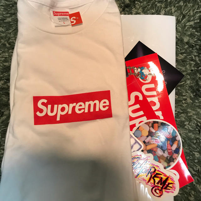 supreme BOXロゴ　ロンT ホワイト　Lサイズ