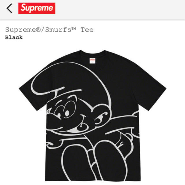 Supreme(シュプリーム)のsupreme Smurfs Tee black スマーフ シュプリーム メンズのトップス(Tシャツ/カットソー(半袖/袖なし))の商品写真