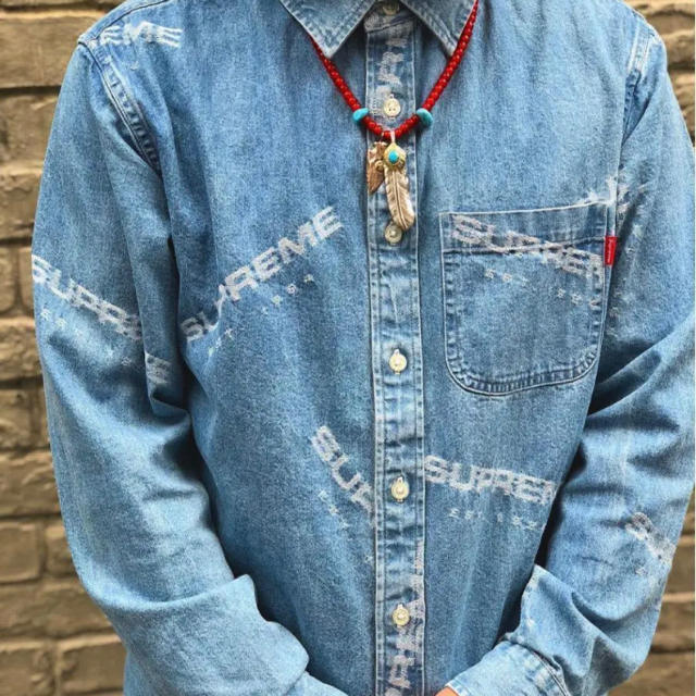 Mサイズ Supreme Jacquard Logos Denim Shirt