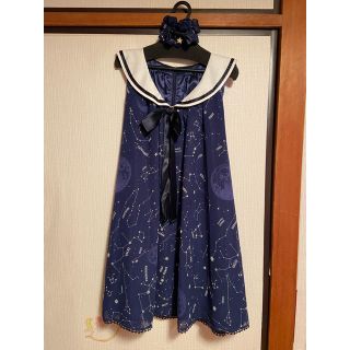 アンジェリックプリティー(Angelic Pretty)のCosmicセーラーJSK紺色セット(ひざ丈スカート)