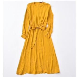 ZARA からし色ヒョウ柄ワンピース(ロングワンピース/マキシワンピース)