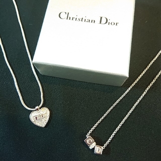 クリスチャンディオール(Christian Dior)のクリスチャン ディオール☆ハート キューブ セット ロゴネックレス (ネックレス)