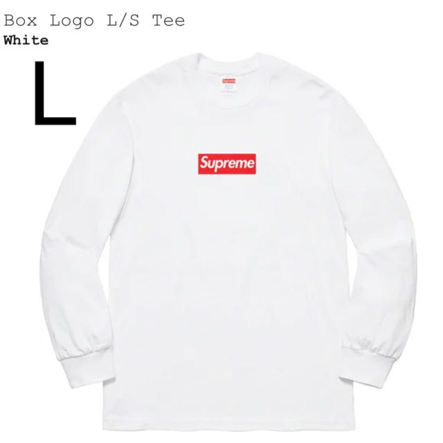 Lサイズ Supreme Box Logo L/S Tee White ロンTTシャツ/カットソー(七分/長袖)