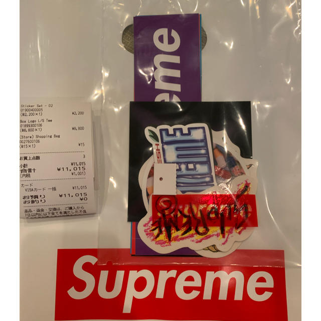 S】Supreme Box Logo L/S Tee スマーフステッカー付き-