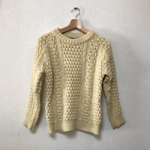 80s Irish Wool Fisherman Sweater ビンテージ
