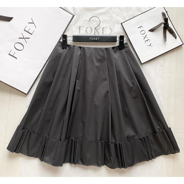 セール!FOXEYNYブラックグログランテープスカート40 fkip.unmul.ac.id