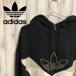 アディダス(adidas)の【yさん専用‼️】トレフォイル　パーカー　切り返し　ハーフジッパー(パーカー)