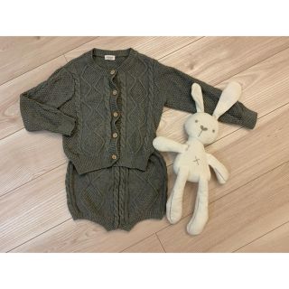 ザラキッズ(ZARA KIDS)の美品　グレーニット　セットアップ　90(ニット)