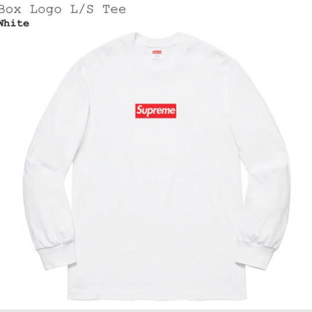 メンズsupreme box logo l/s tee 白 Mシュプリーム ロンT