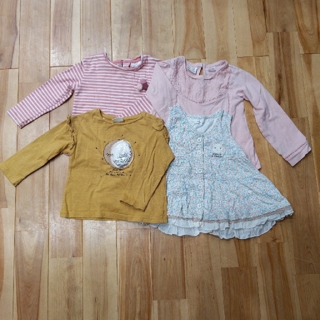 ZARA(ザラ)の70cm ZARA BabyロンT×3枚＋coeur a coeurチュニック キッズ/ベビー/マタニティのベビー服(~85cm)(Ｔシャツ)の商品写真