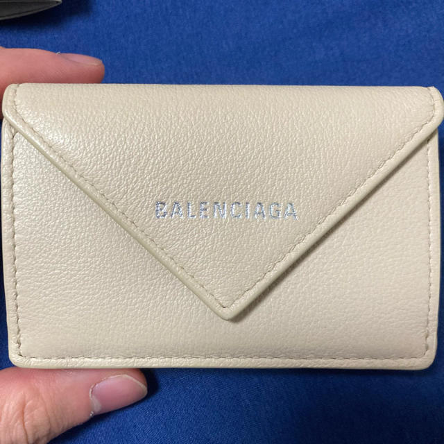 財布 BALENCIAGA バレンシアガ ペーパーミニウォレット ベージュタピオカ