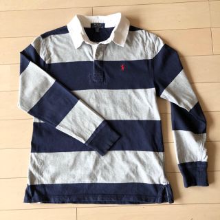 ポロラルフローレン(POLO RALPH LAUREN)のラルフローレン ラガーシャツ ネイビー×グレー150 キッズL 長袖ポロシャツ (Tシャツ/カットソー)