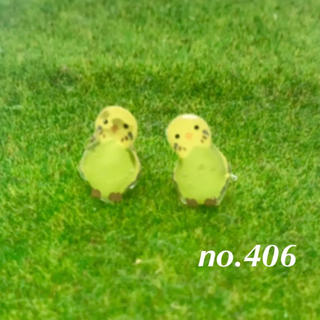 インコ　プチピアス　【訳あり】 鳥　セキセイ  no.406(ピアス)