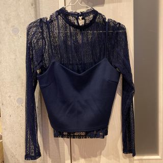 リリーブラウン(Lily Brown)の美品♡Lily brownビスチェ付レーストップス 長袖(カットソー(長袖/七分))