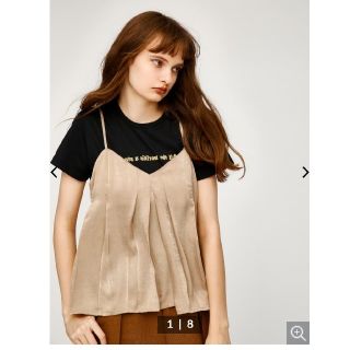 マウジー(moussy)の新品MOUSSYヴィンテージサテンキャミソール ベージュゴールド F(キャミソール)