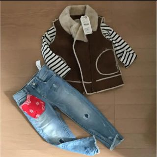 ザラ(ZARA)のZARA ムートンベスト　5-6歳(ジャケット/上着)