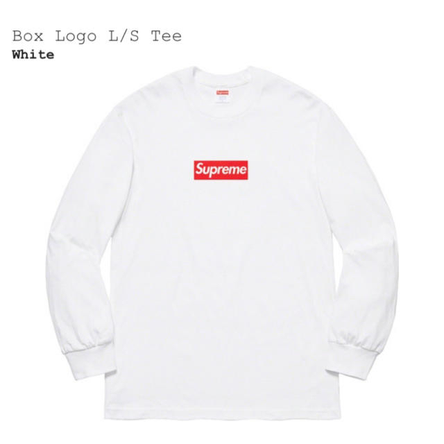 supreme Box Logo L/S  Tee white M ロンTメンズ