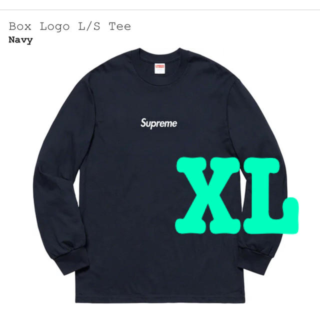 即配送可能　Supreme Box Logo L/S Tee Navy XL
