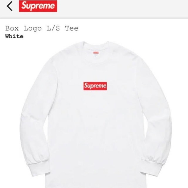 supreme Box Logo L/S Tee 白　M