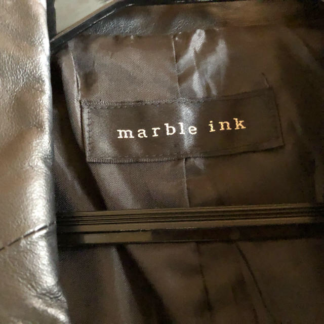 marble ink(マーブルインク)の革ジャケット　黒　 レディースのジャケット/アウター(ライダースジャケット)の商品写真