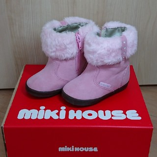 ミキハウス(mikihouse)の《mikihouse》ピンク ファーブーツ 14.0cm(ブーツ)