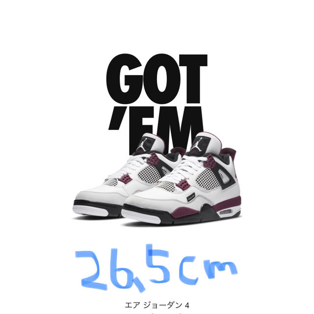 PSG × Nike Air Jordan 4  26.5cm 早い者勝ち