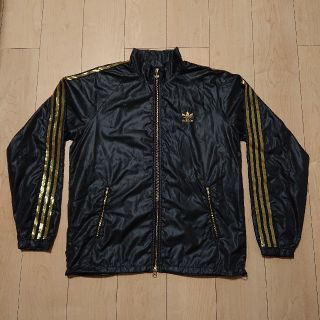 アディダス(adidas)の良品 adidas originals ナイロンジャケット ブラック ゴールド(ナイロンジャケット)