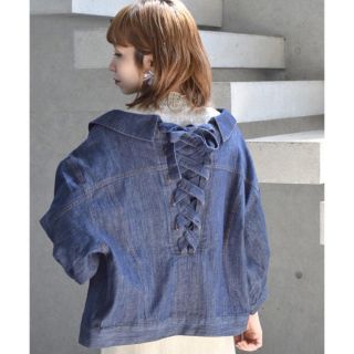 ダブルクローゼット(w closet)のw closet デニム後ろレースアップGジャン(Gジャン/デニムジャケット)