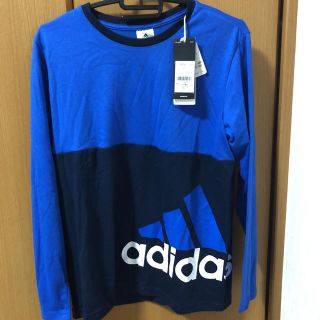 アディダス(adidas)の新品★アディダス　adidas 長袖Tシャツ★男の子用 160★ブルー×ネイビー(Tシャツ/カットソー)