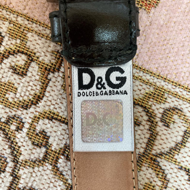 D&G レザーベルト　ブラック　ロゴファッション小物