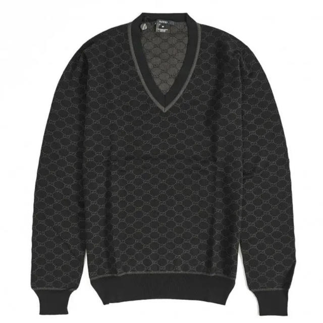GUCCI グッチ Gランバス ジャカード Vネック ニット セーター-