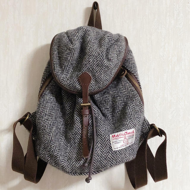 Harris Tweed(ハリスツイード)のハリスツィード　千鳥格子の小さめリュック レディースのバッグ(リュック/バックパック)の商品写真