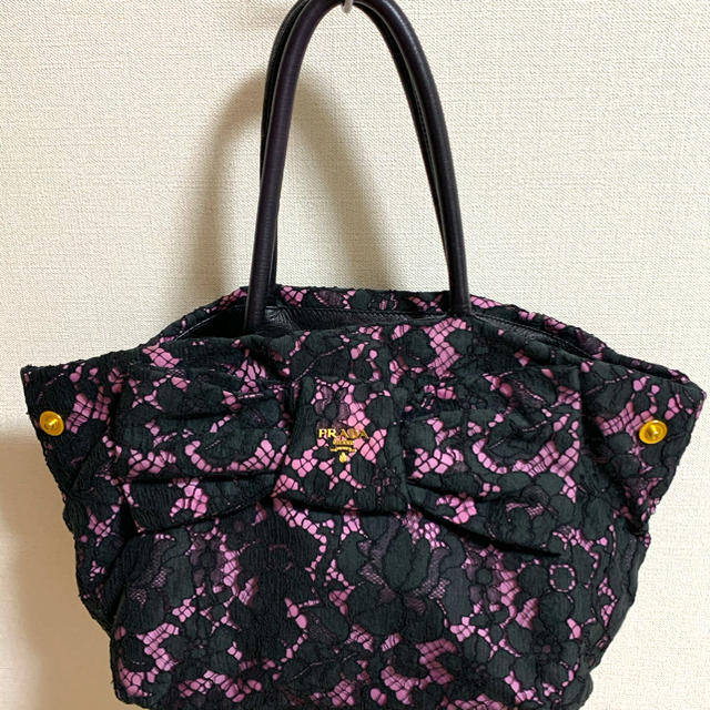 PRADA(プラダ)のうさこ様専用出品【プラダ】レース トートバッグ レディースのバッグ(トートバッグ)の商品写真