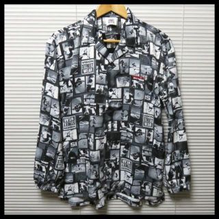 L 新品VISIONオープンカラー総柄フォトビッグシャツ(シャツ)