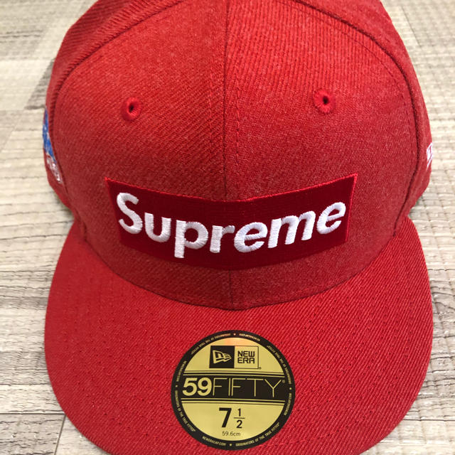 supreme boxlogo newera red 7 1/2キャップ