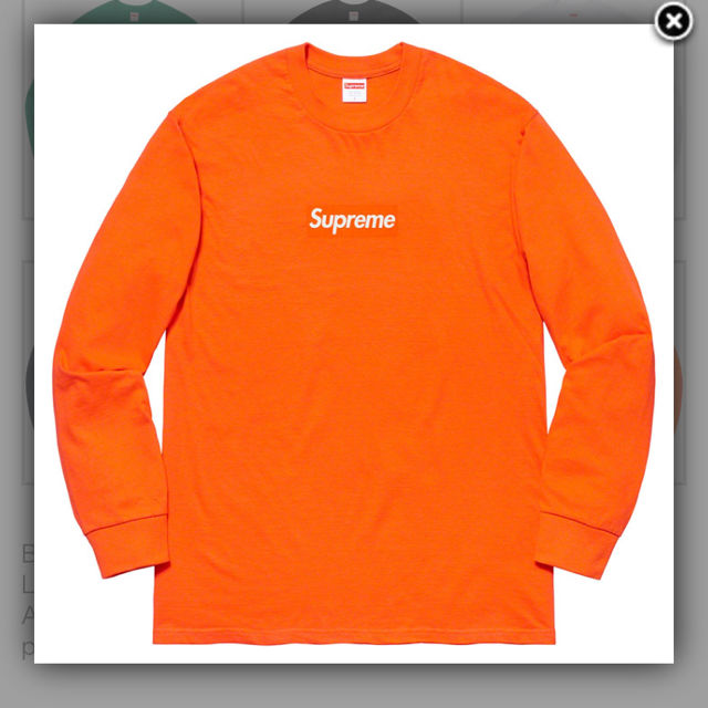 メンズsupreme box logo l/s tee orange