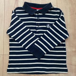 プチバトー(PETIT BATEAU)のプチバトー  長袖ポロシャツ  3ans/95cm(Tシャツ/カットソー)