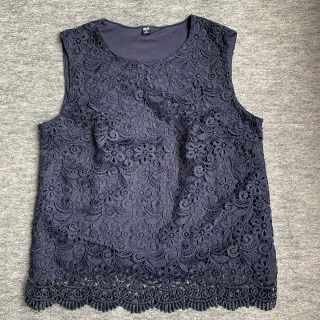 ユニクロ(UNIQLO)のユニクロ　レース　ノースリーブ　XS(カットソー(半袖/袖なし))