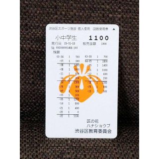 【渋谷区スポーツ施設回数使用券】500円分(プール)