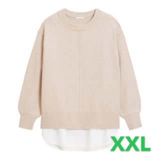 ジーユー(GU)のGU  シャツテールコンビネーションセーター　XXL(ニット/セーター)