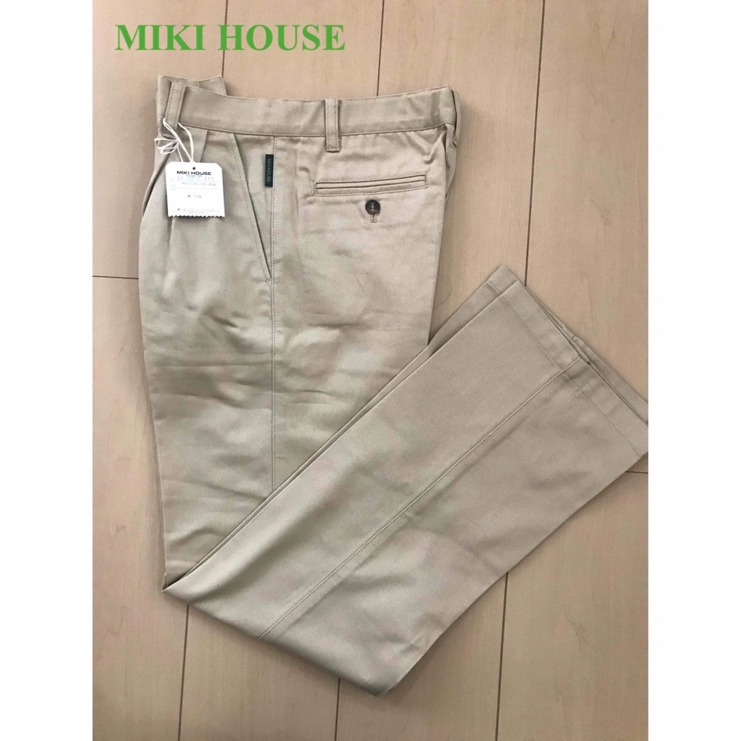 mikihouse(ミキハウス)の新品タグ付　MIKI HOUSE トラウザー/チノパンツ　カーキ　140 キッズ/ベビー/マタニティのキッズ服男の子用(90cm~)(パンツ/スパッツ)の商品写真