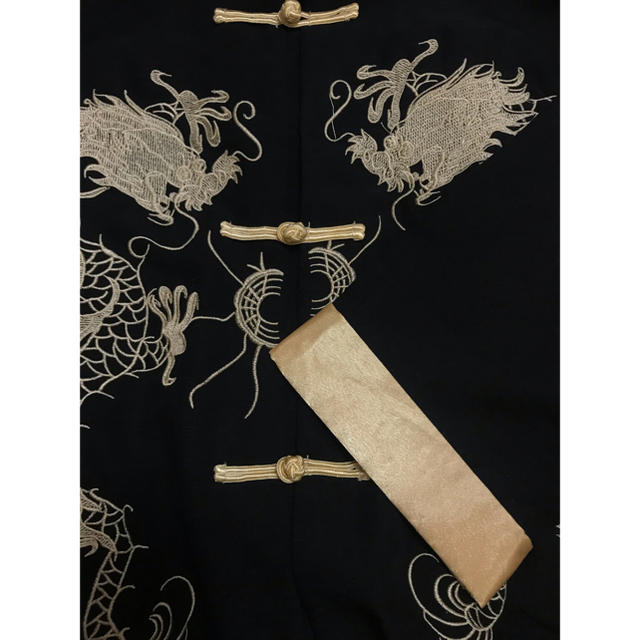 チャイナシャツ 刺繍 ブラック ドラゴン 龍 メンズのトップス(シャツ)の商品写真
