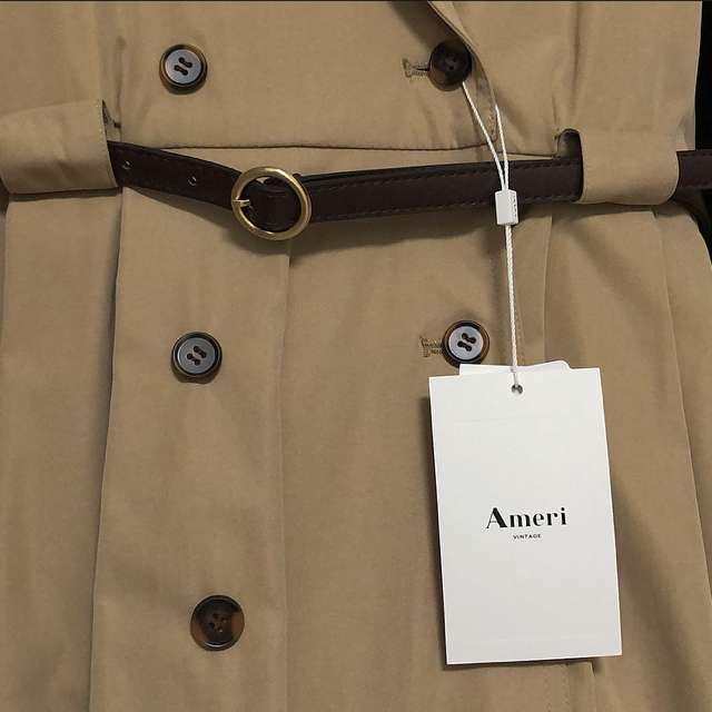 Ameri VINTAGE(アメリヴィンテージ)のLONG COAT LIK BELT DRESS  トレンチワンピース レディースのワンピース(ロングワンピース/マキシワンピース)の商品写真