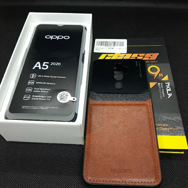oppo A5 2020 ケース　ガラスフィルム付き