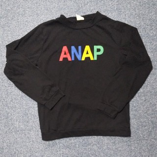 アナップキッズ(ANAP Kids)の★ANAP＊ロゴ長袖Tシャツ＊ブラック＊130cm(Tシャツ/カットソー)