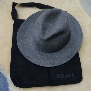 ☆休止中☆MANIELA マニエラ 中折れ フェルト帽Fサイズ グレー 保存袋 ...