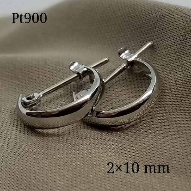 生産完了商品 プラチナPt900フープピアス2×10mm 1ペア 新品・未使用