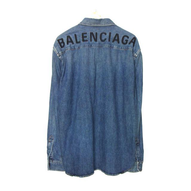 バレンシアガBALENCIAGA■19AWバックロゴデニムシャツ