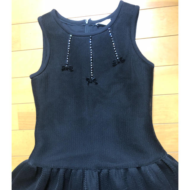 MONNALISA(モナリザ)のモナリザ　ワンピース　140 ブラック キッズ/ベビー/マタニティのキッズ服女の子用(90cm~)(ワンピース)の商品写真