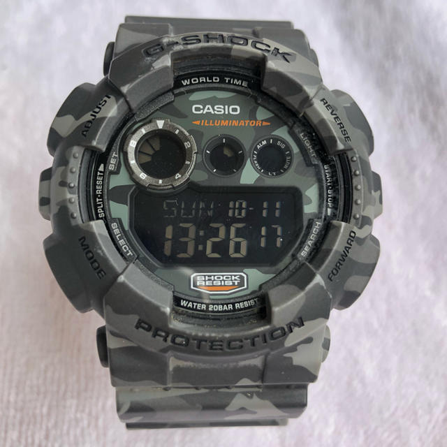 【箱/缶あり】G-SHOCK カモフラ グレー  GD-120CM-8JR